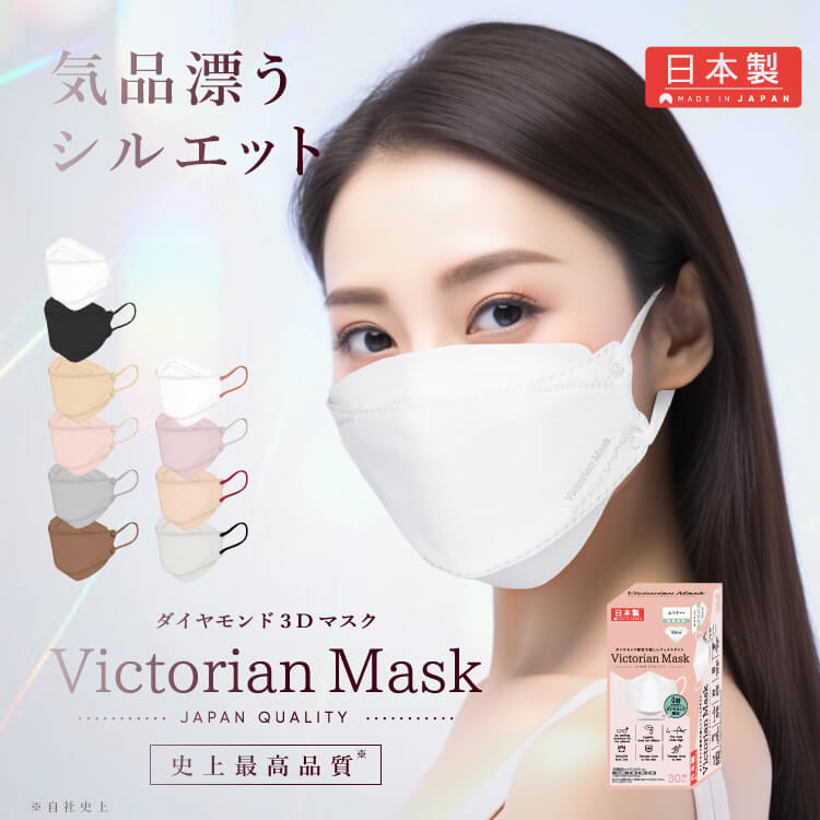 新品 Victorian Mask ビクトリアンマスク PFE99%以上 ダイアモンド3Dマスク 5枚入り 4個セット まとめ グレー レディース 女性用 婦人