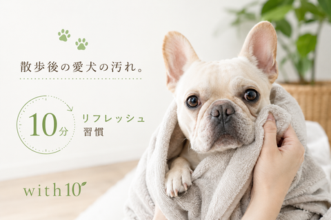 散歩後の愛犬の汚れ。with10で10分リフレッシュ習慣