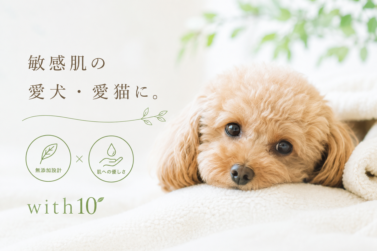 敏感肌の愛犬・愛猫に。with10の無添加設計と肌への優しさ