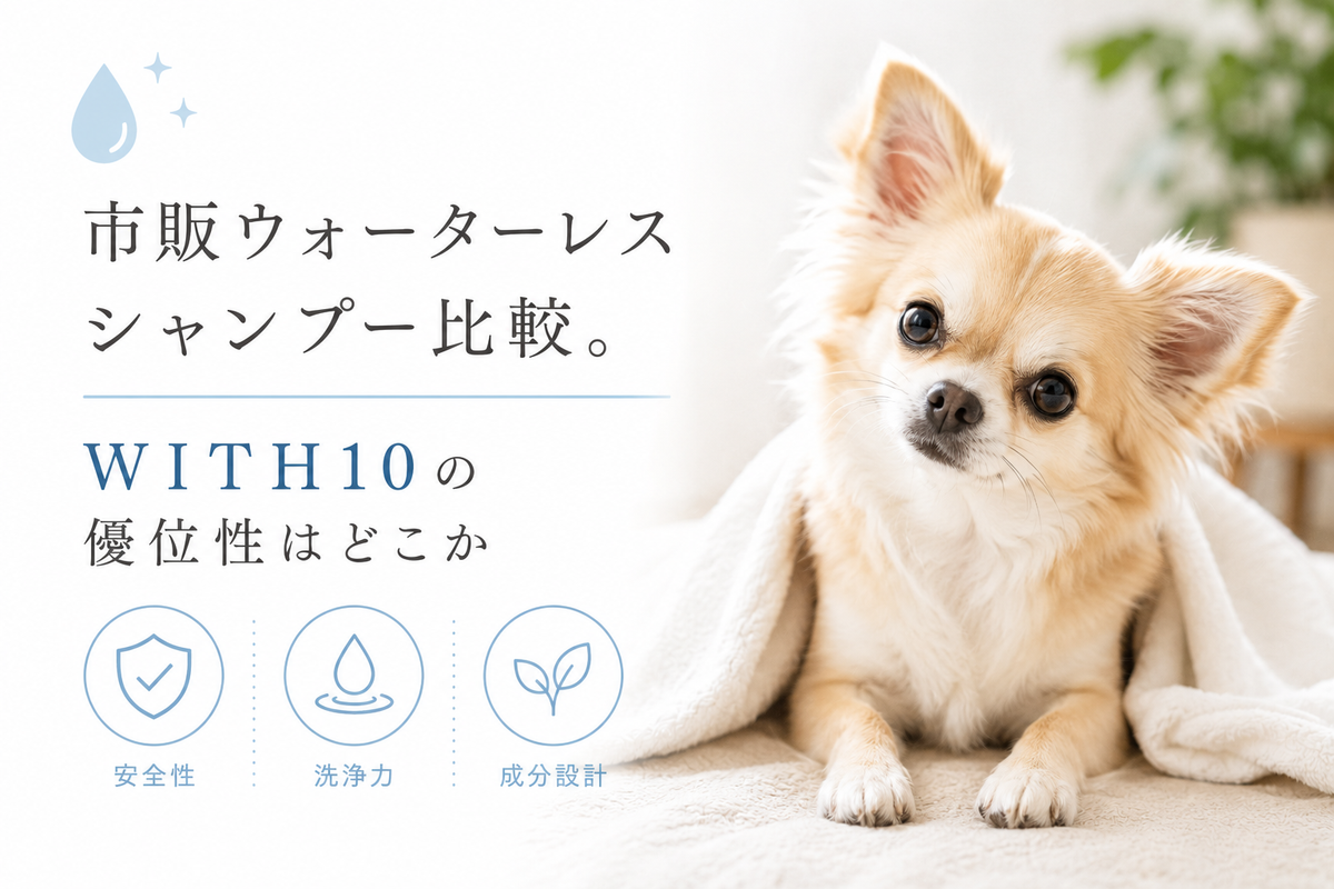 市販ウォーターレスシャンプー比較。with10の優位性はどこか