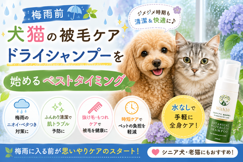 梅雨前 犬猫 被毛ケア ドライシャンプーを始めるベストタイミング | with10