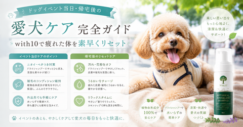 ドッグイベント当日・帰宅後の愛犬ケア完全ガイド。with10で疲れた体を素早くリセット