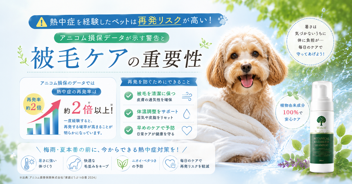 熱中症を経験したペットは再発リスクが高い。アニコム損保データが示す警告と被毛ケアの重要性