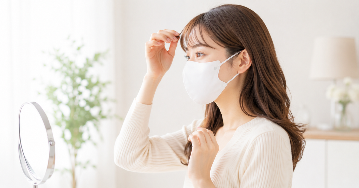 マスクで前髪・髪型が崩れる原因と対策。夏の汗・蒸れによるぺたんこを防ぐ方法