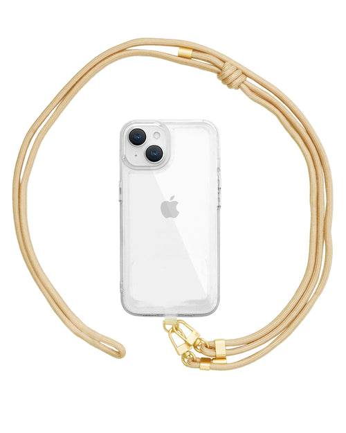 スマホショルダーストラップ 首掛けストラップ 160cm 長さ調整可能 ベージュ