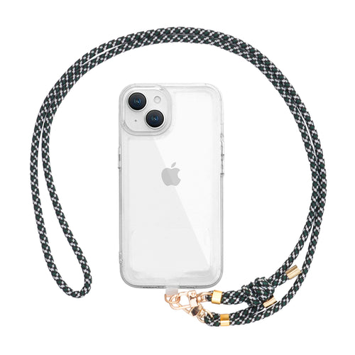 スマホショルダーストラップ 首掛けストラップ 長さ調整可能 160cm ブラック×グリーン