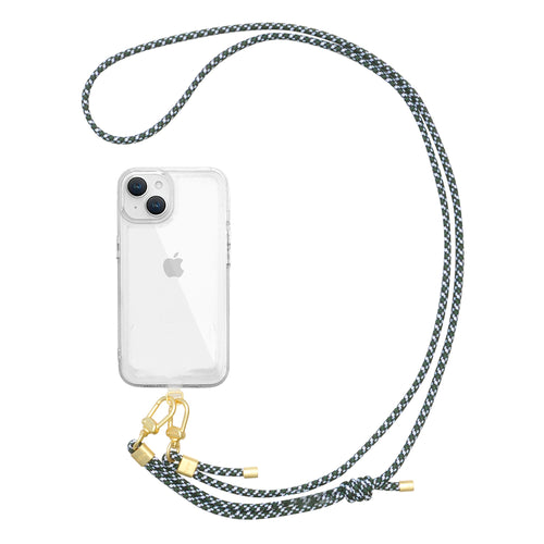 スマホショルダーストラップ 首掛けストラップ 160cm 長さ調整可能 ブラック＆グリーン