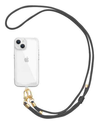 スマホショルダーストラップ 首掛けストラップ 160cm 長さ調整可能 グレー