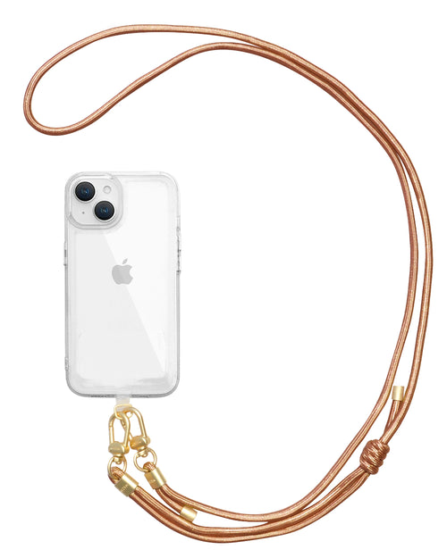 スマホショルダーストラップ 首掛けストラップ 160cm 長さ調整可能 オレンジ