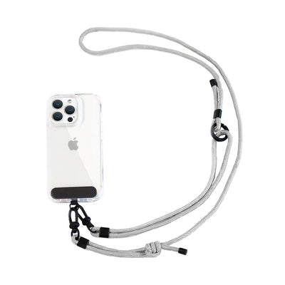 スマホストラップ 2Way 145cm ショルダー×ハンド・長さ調整・ライトグレー