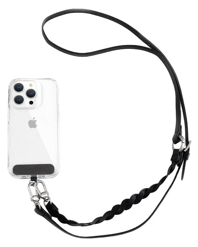 スマホストラップ 2Way 145cm ショルダー×ハンド・長さ調整・ブラック