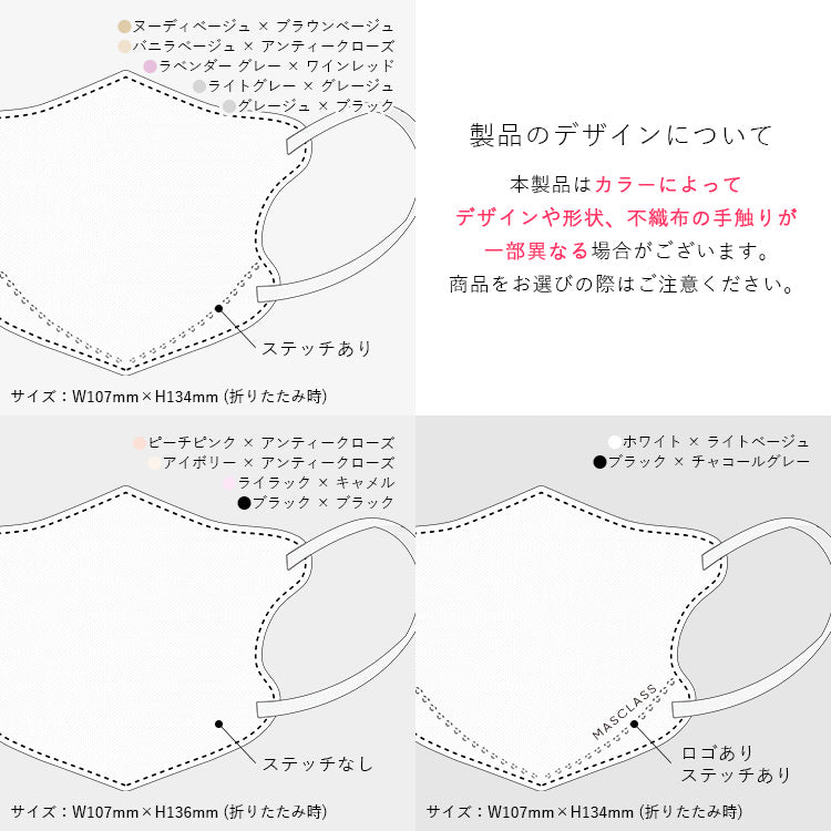 MASCLASS アイボリー × アンティークローズ 不織布マスク｜Victorian