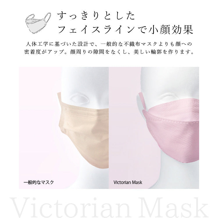 息がしやすい KF立体マスク（通気性3.2倍）ホワイト × アンティーク